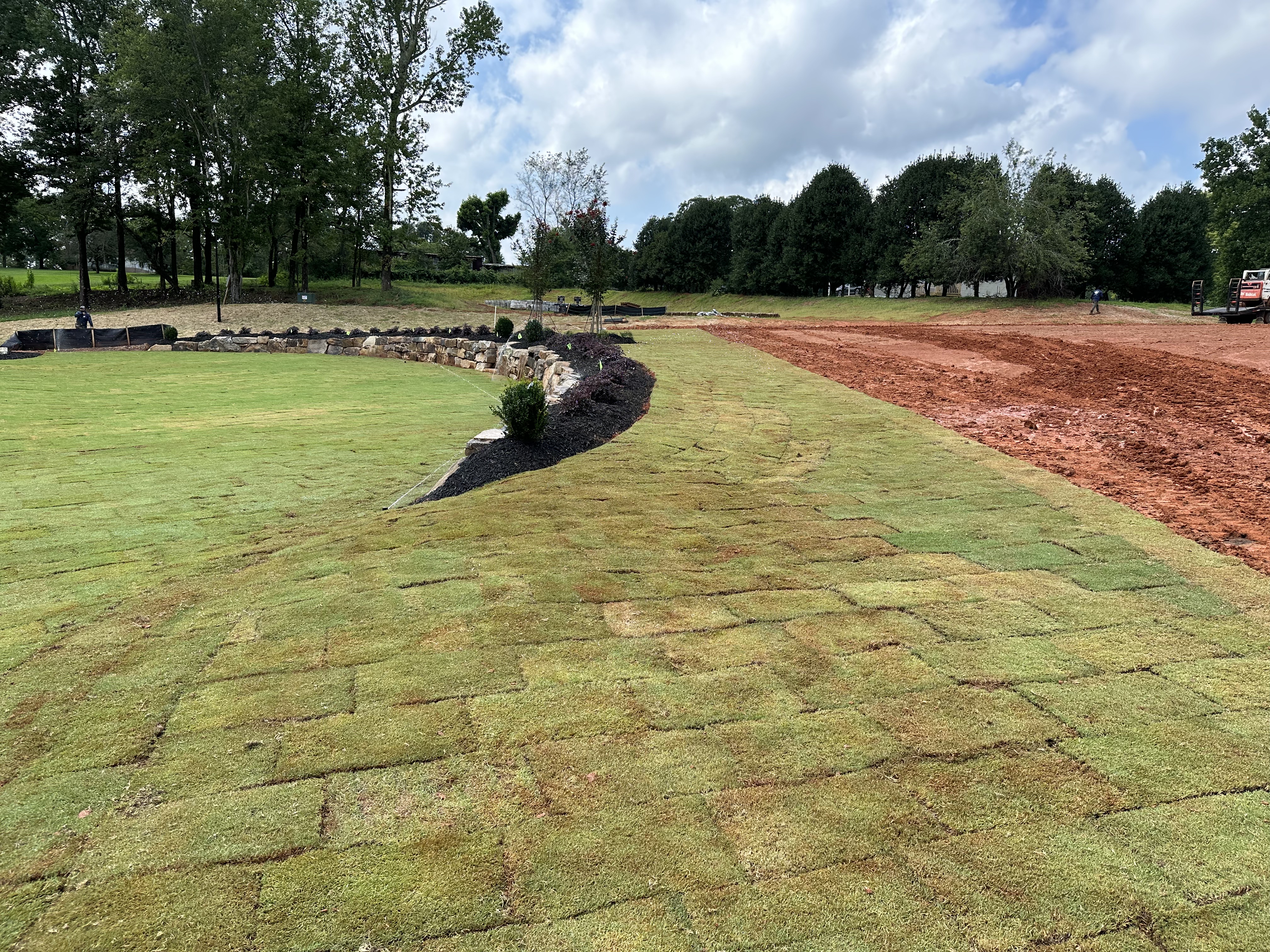 Sod installation and groundwork
